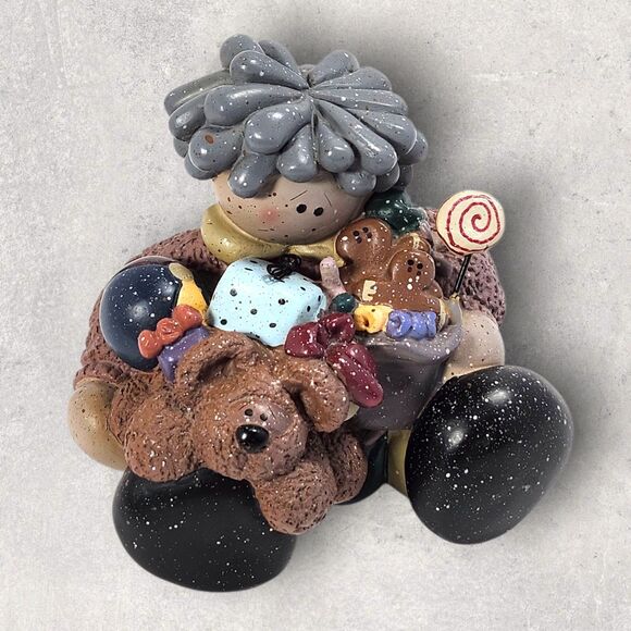 CMI/Henton Decorative Figurine Child with Toys Teddy Bear Retro Vintage Cottage - Picture 1 of 10